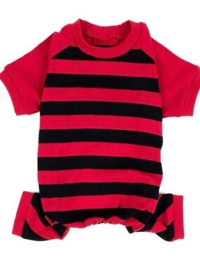 Leveret Dog Cotton Pajama Red & Black
Stripes